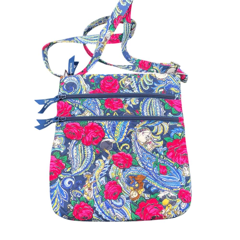 Vera Bradley Disney Bonjour Belle Triple Zip Hipster Crossbody NWOT Rare
